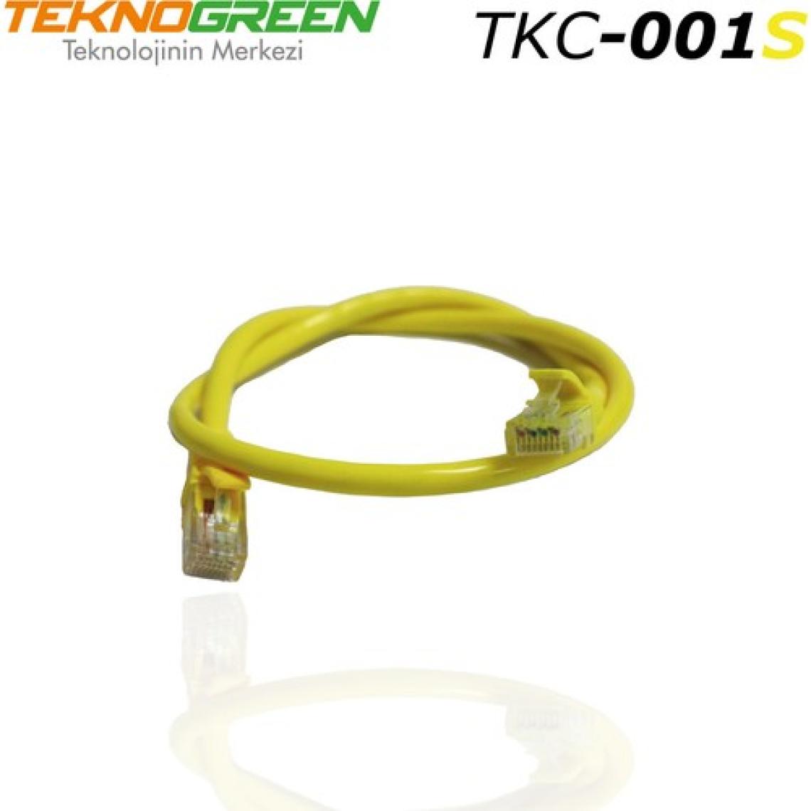Teknogreen TKC-001S Utp Cat6 1 mt Sarı Patch Kablo