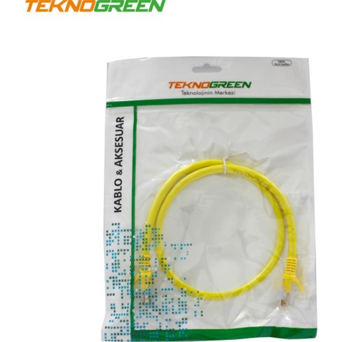 Teknogreen TKC-001S Utp Cat6 1 mt Sarı Patch Kablo
