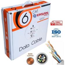 Ersan Kablo 23AWG Full Bakır Cat6 Kablo Gri 100MT Yerli Üretim