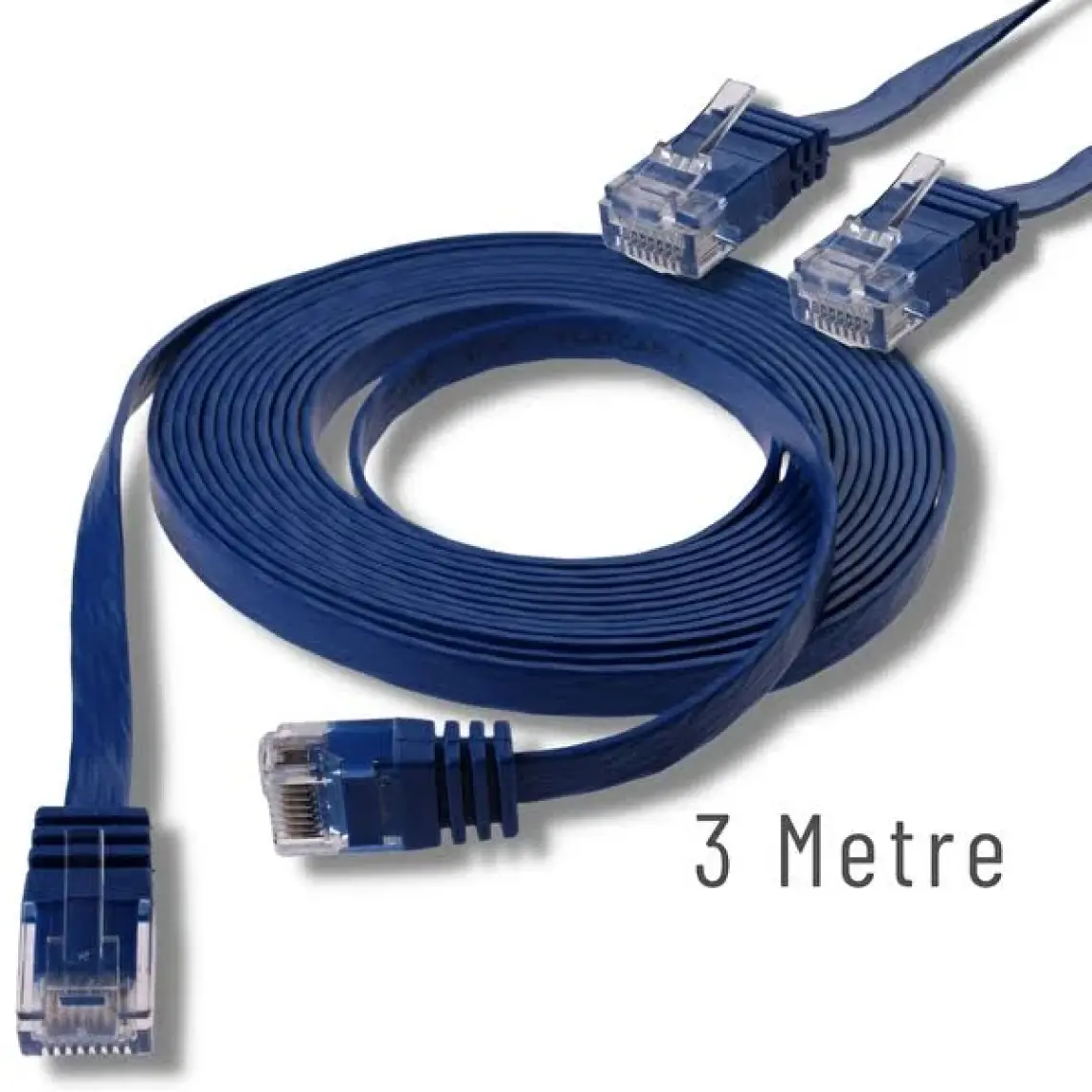 IRENIS CAT6 Yassı Ethernet (Network, LAN) Kablosu, Mavi, 3 metre