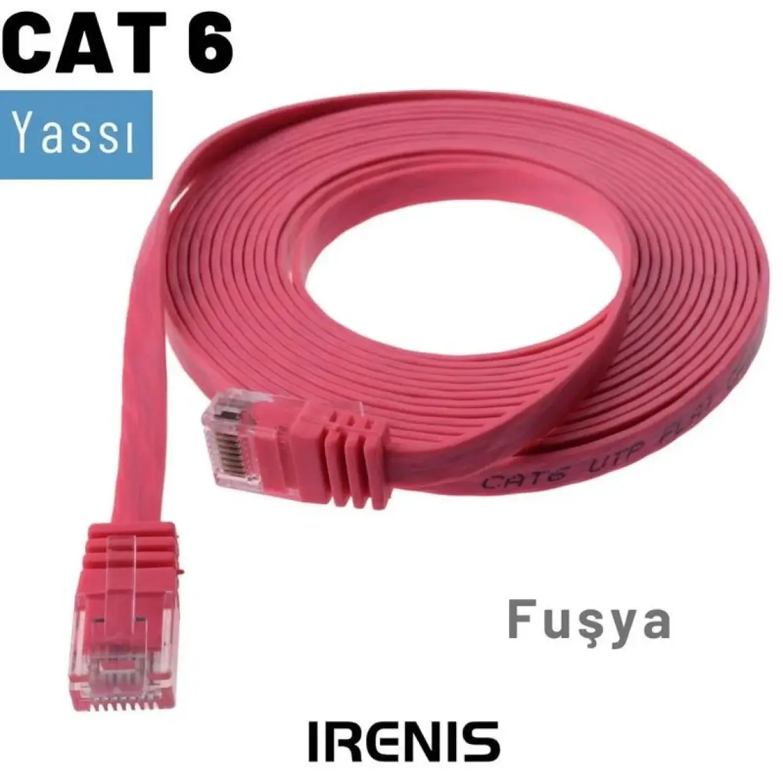 IRENIS CAT6 Yassı Ethernet (Network, LAN) Kablosu, Mavi, 3 metre