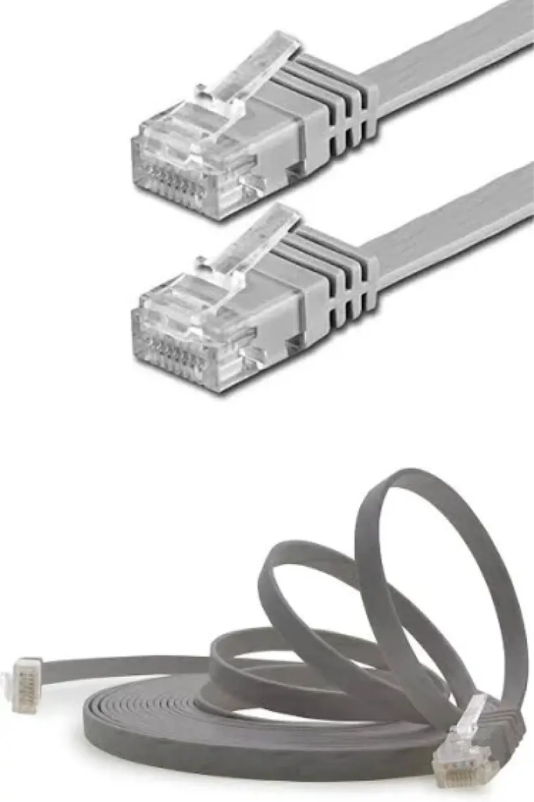 IRENIS CAT6 Yassı Ethernet (Network, LAN) Kablosu, Gri, 15 metre