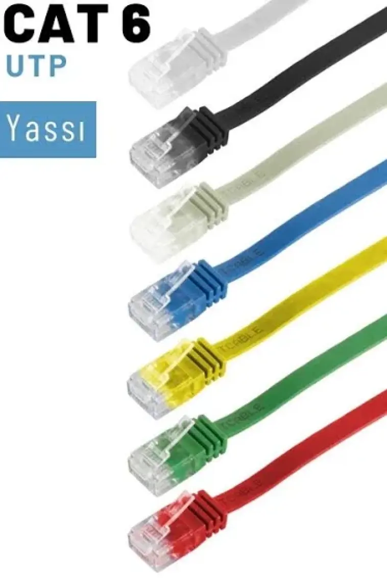 IRENIS CAT6 Yassı Ethernet (Network, LAN) Kablosu, Gri, 15 metre