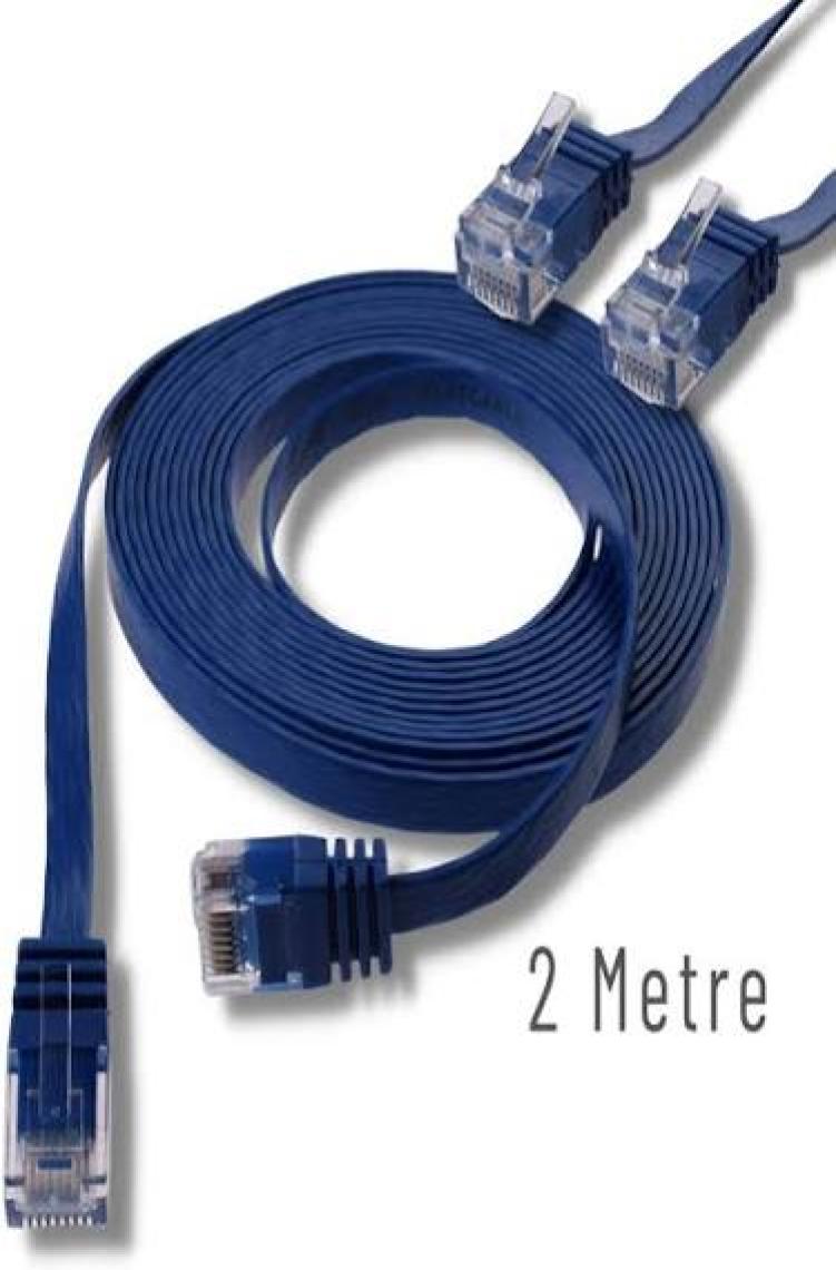 IRENIS CAT6 Yassı Ethernet (Network, LAN) Kablosu, Mavi, 2 metre