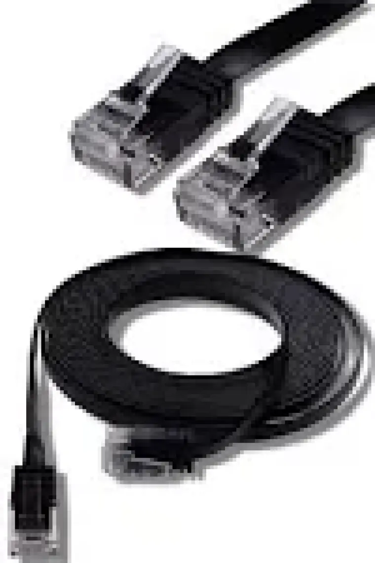 IRENIS CAT6 Yassı Ethernet (Network, LAN) Kablosu, Siyah, 5 metre