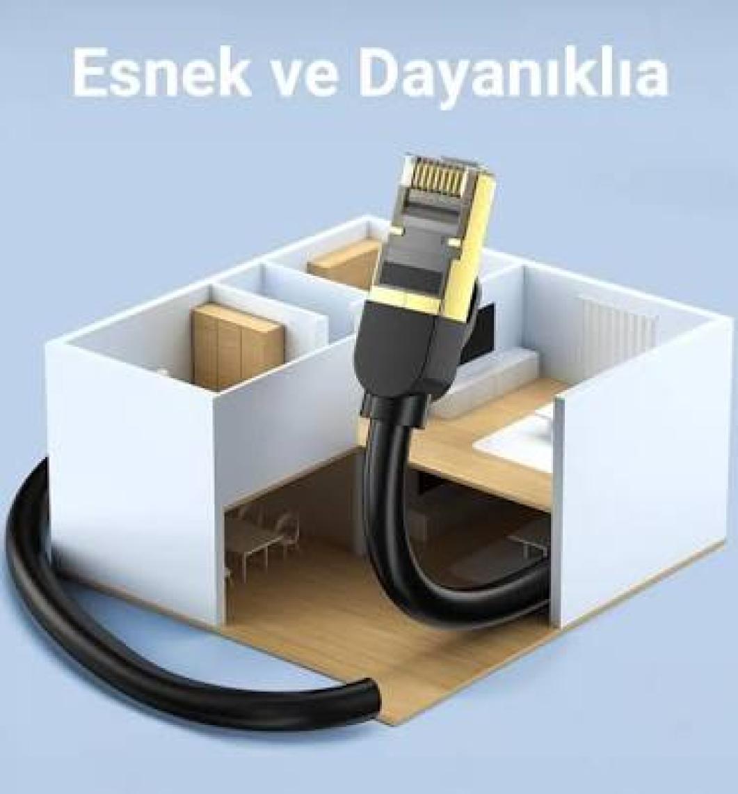 VegGieg Cat8 40GBPS 2000MHZ Stp RJ45 Ethernet Kablosu 15 Metre
