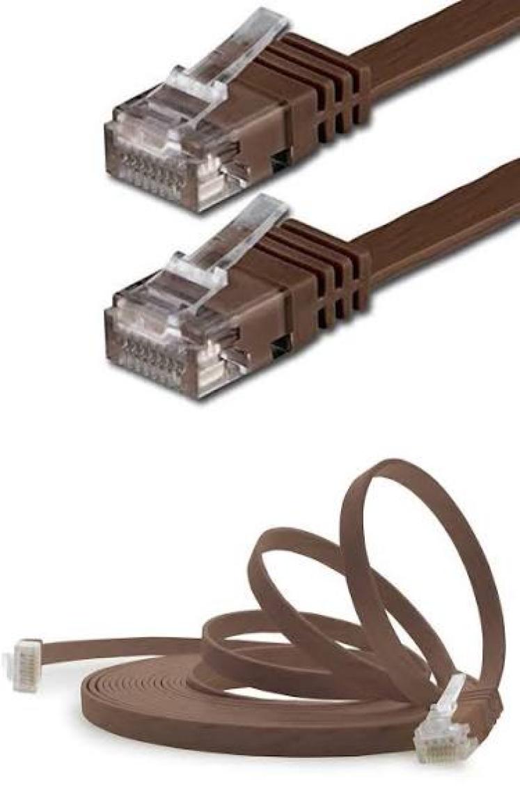 IRENIS CAT6 Yassı Ethernet (Network, LAN) Kablosu, Kahverengi, 3 metre