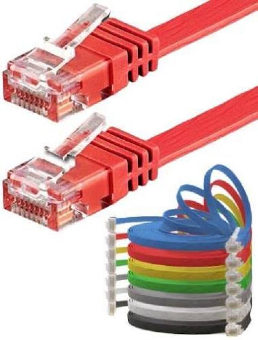 IRENIS CAT6 Yassı Ethernet (Network, LAN) Kablosu, Kırmızı, 7.50 metre