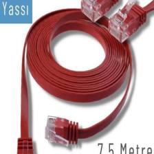 IRENIS CAT6 Yassı Ethernet (Network, LAN) Kablosu, Kırmızı, 7.50 metre