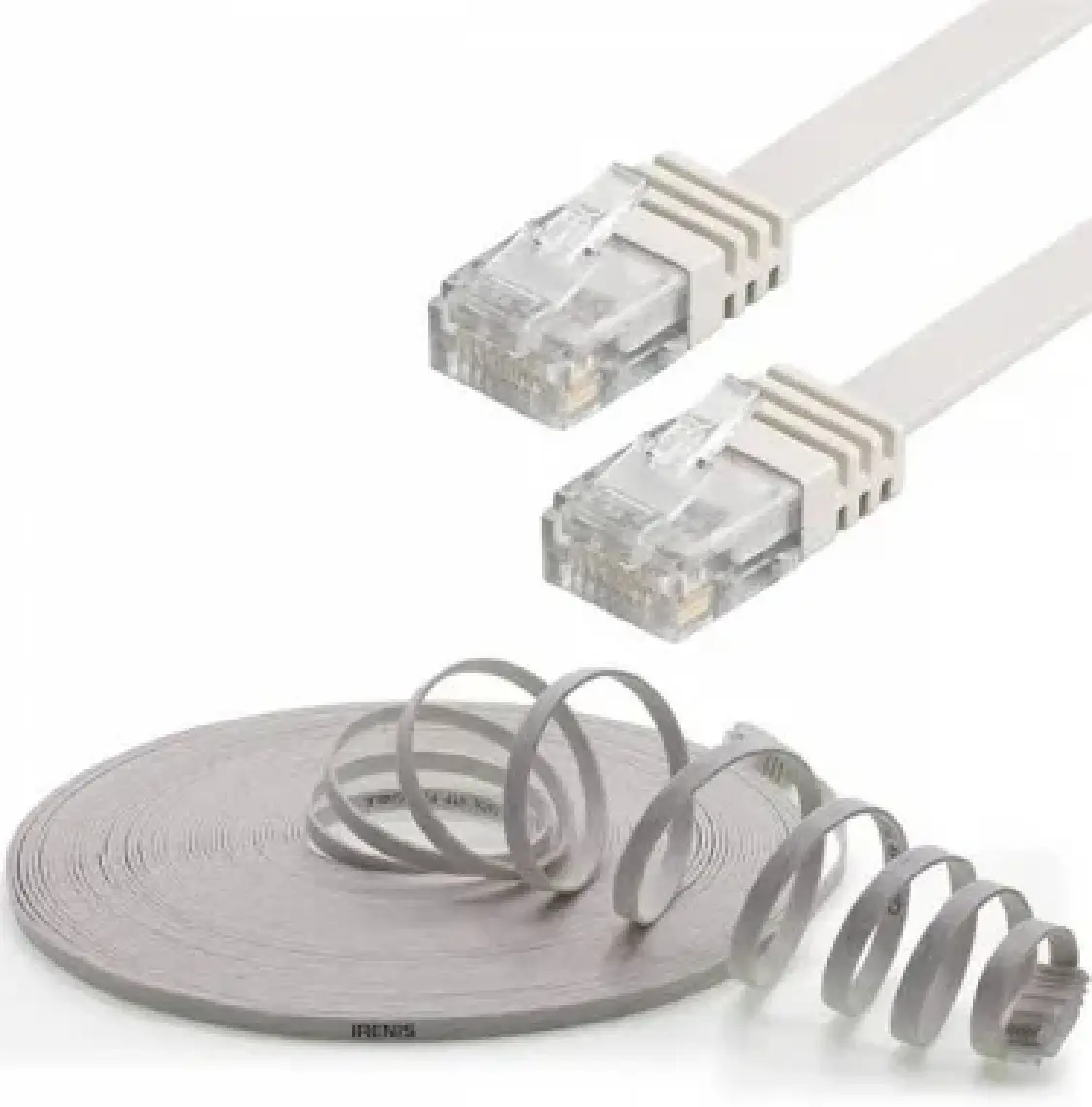 IRENIS CAT6 Yassı Ethernet (Network, LAN) Kablosu, Beyaz, 2 metre