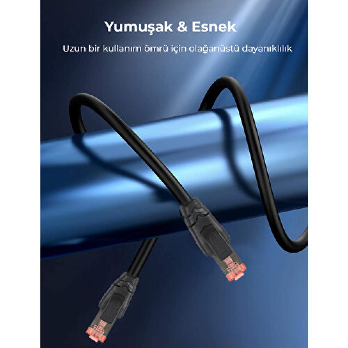 Bix C8S08 RJ-45 Ethernet Kablosu 40Gbps Veri Aktarımı 2000Mhz Bant Genişliği STP Kablo PVC Kaplama PS5 Xbox One Switch Modem Yönlendirici vb. İle Uyumlu