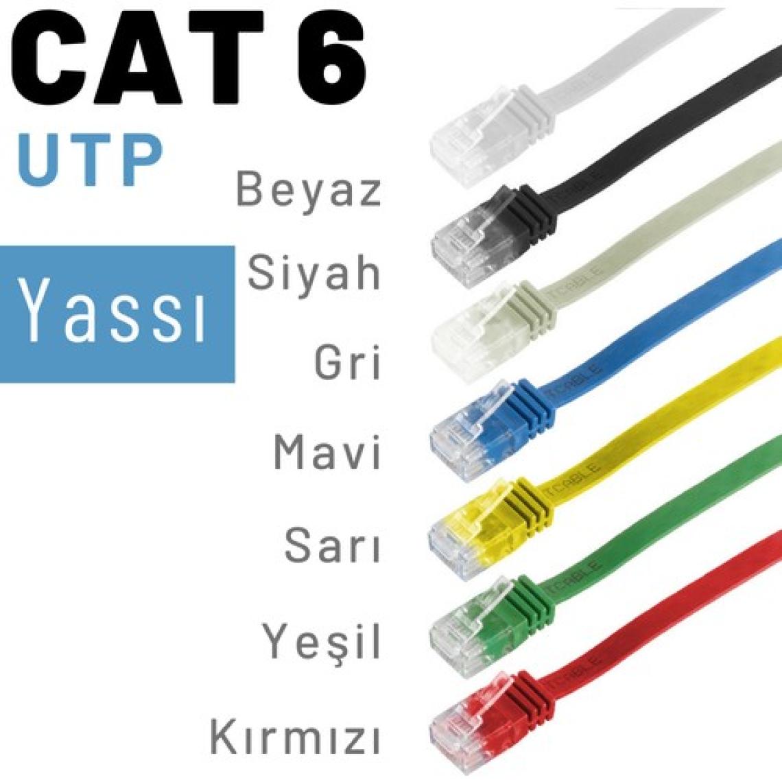 IRENIS CAT6 Yassı Ethernet (Network, LAN) Kablosu, Gri, 5 metre