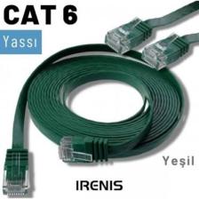 IRENIS CAT6 Yassı Ethernet (Network, LAN) Kablosu, Yeşil, 3 metre