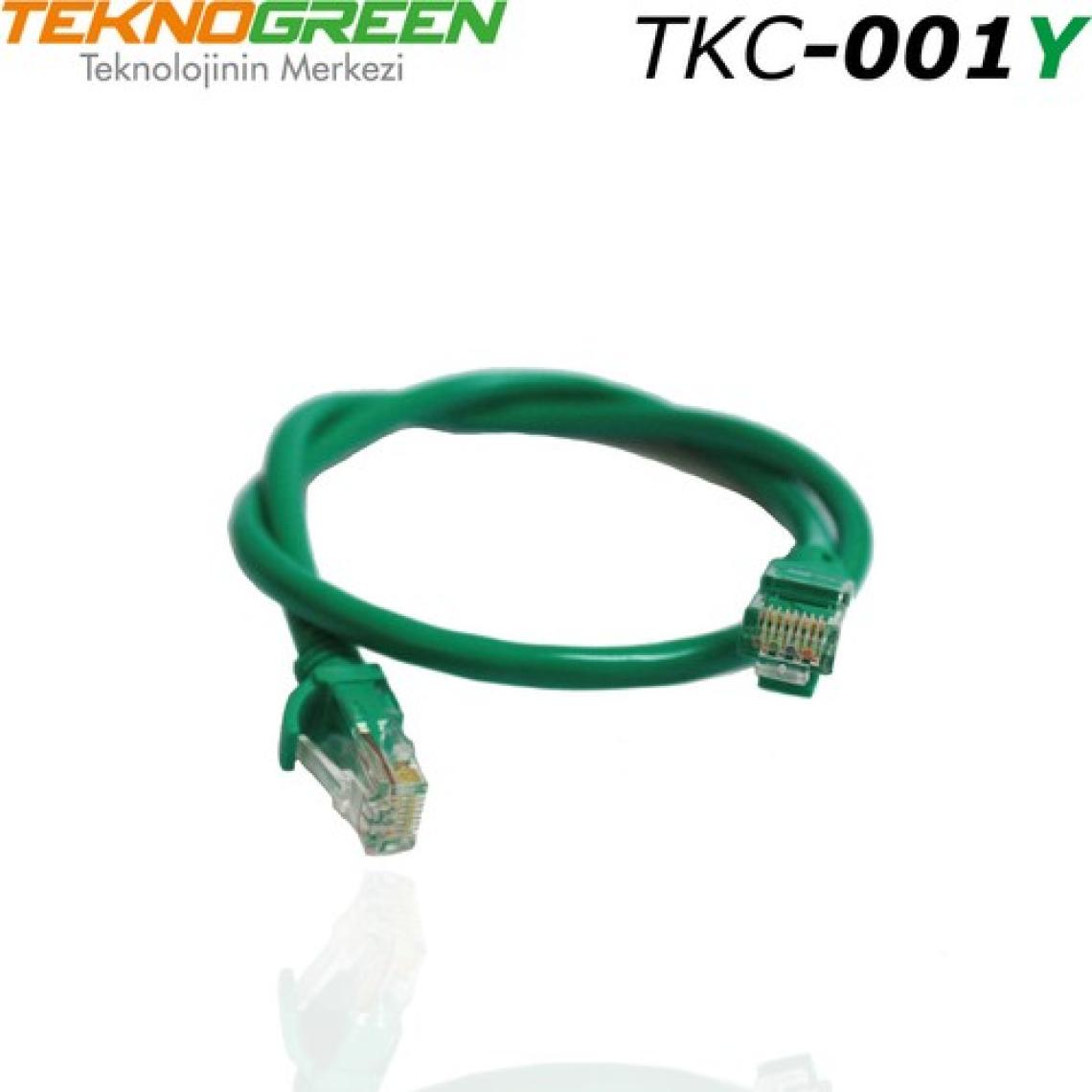 Teknogreen TKC-001Y Utp Cat6 1 mt Yeşil Patch Kablo