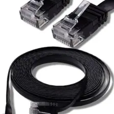 IRENIS CAT6 Yassı Ethernet (Network, LAN) Kablosu, Siyah, 15 metre