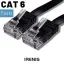 IRENIS CAT6 Yassı Ethernet (Network, LAN) Kablosu, Siyah, 7.50 metre