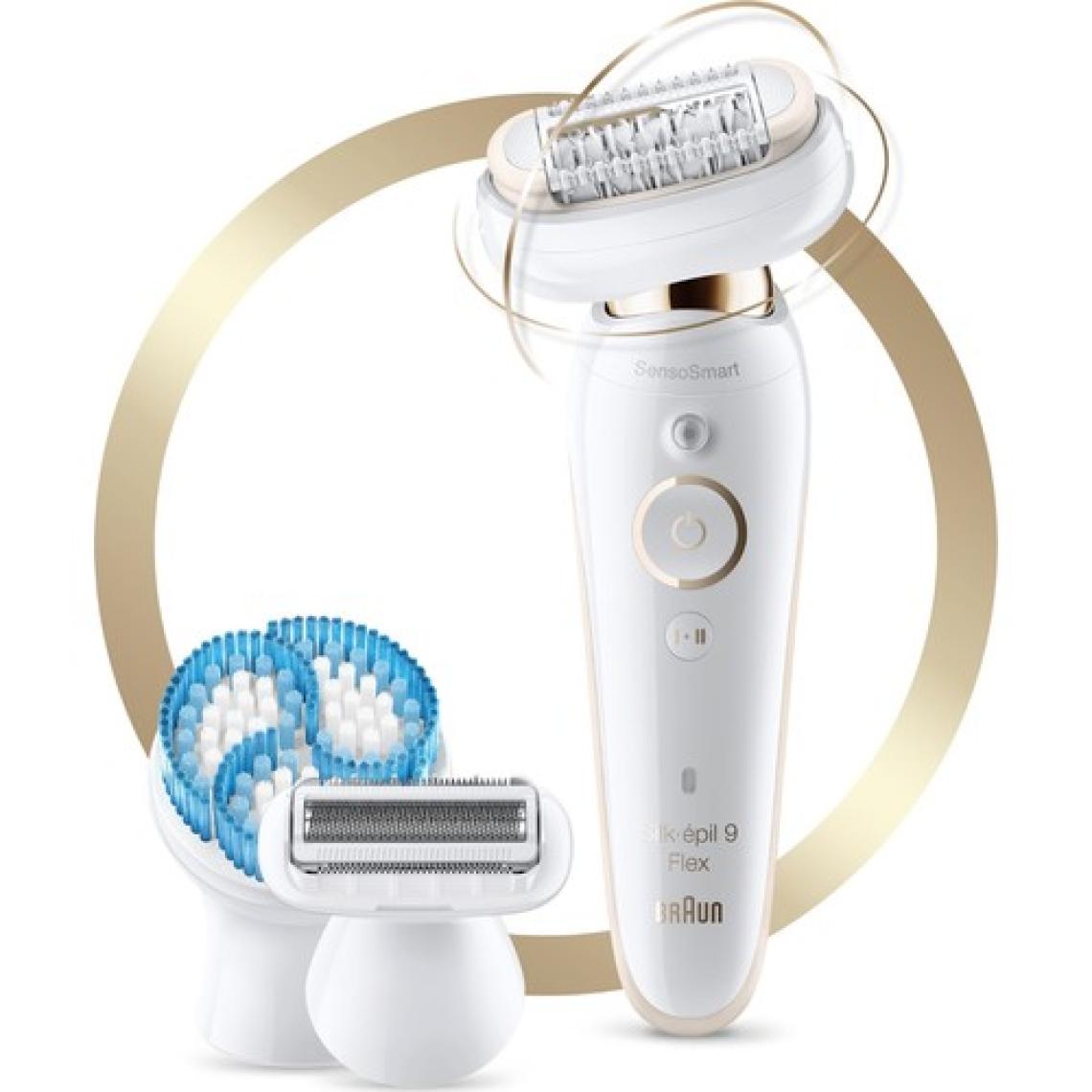 Braun Silk-épil 9 Flex 9010 SensoSmart Kablosuz Islak & Kuru 6 Ek Parçalı 3'ü 1 Arada Epilatör