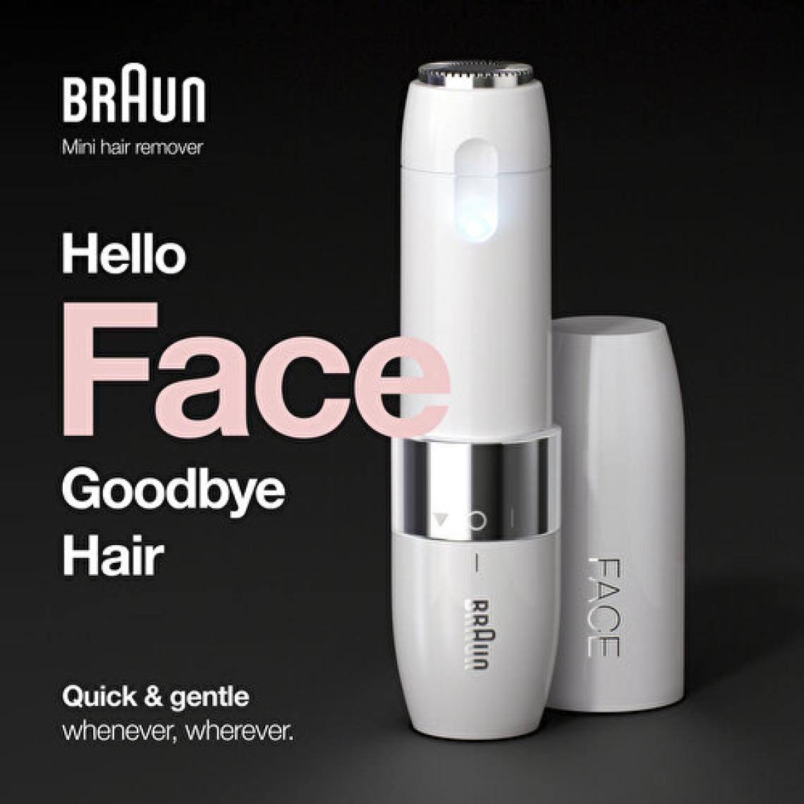 Braun Face FS1000 Mini Tüy Dökücü Kadın, Elektrikli Yüz Tüy Alma, Hızlı ve Kolay, Bıyık, Çene