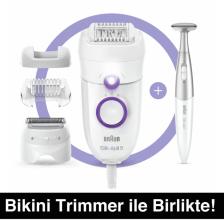 Silk-épil 5 5825 3'ü 1 Arada Kablolu Kuru Kullanım Epilatör Taşıma Çantası + 3 Ek Ataşman + Bi