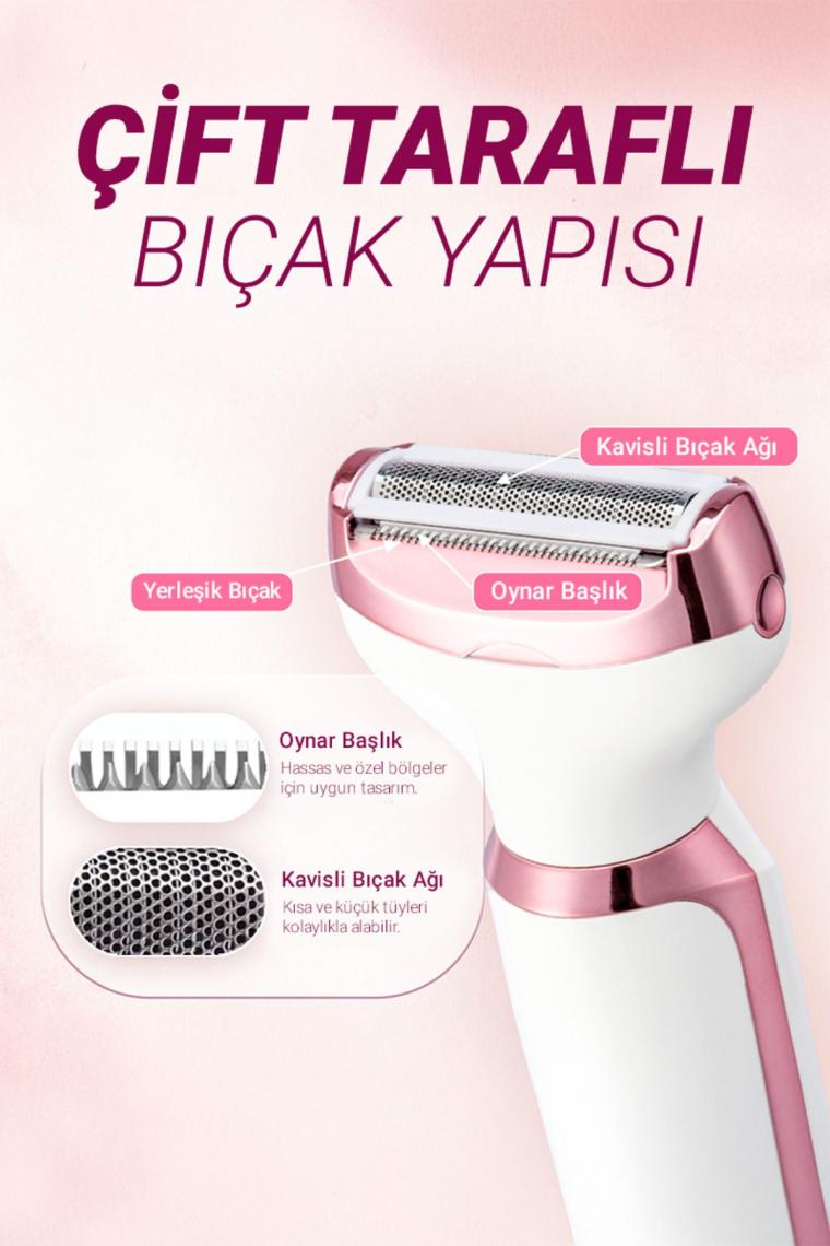 Veryfit RF-3028  Epilatör 4 In 1 Arada Epilasyon Cihazı - Şarjlı  Tıraş Makinesi Kaş Burun Tüm Vücut Seti
