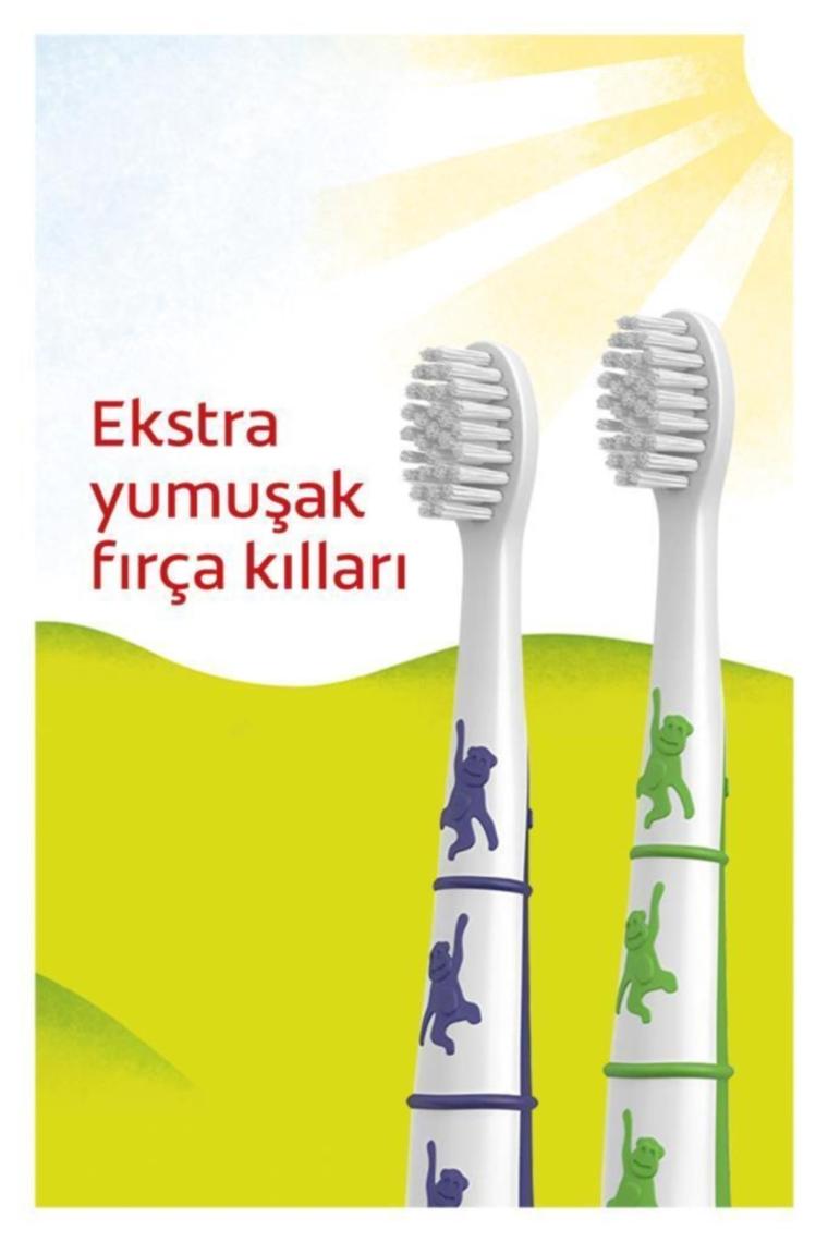2+ Yaş Yapışkan Tabanlı Ekstra Yumuşak Bpa Içermeyen Çocuk Diş Fırçası