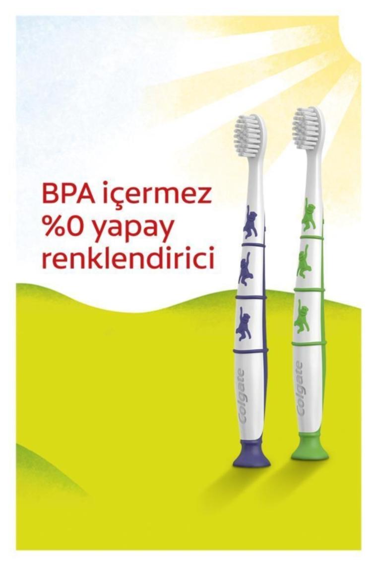 2+ Yaş Yapışkan Tabanlı Ekstra Yumuşak Bpa Içermeyen Çocuk Diş Fırçası