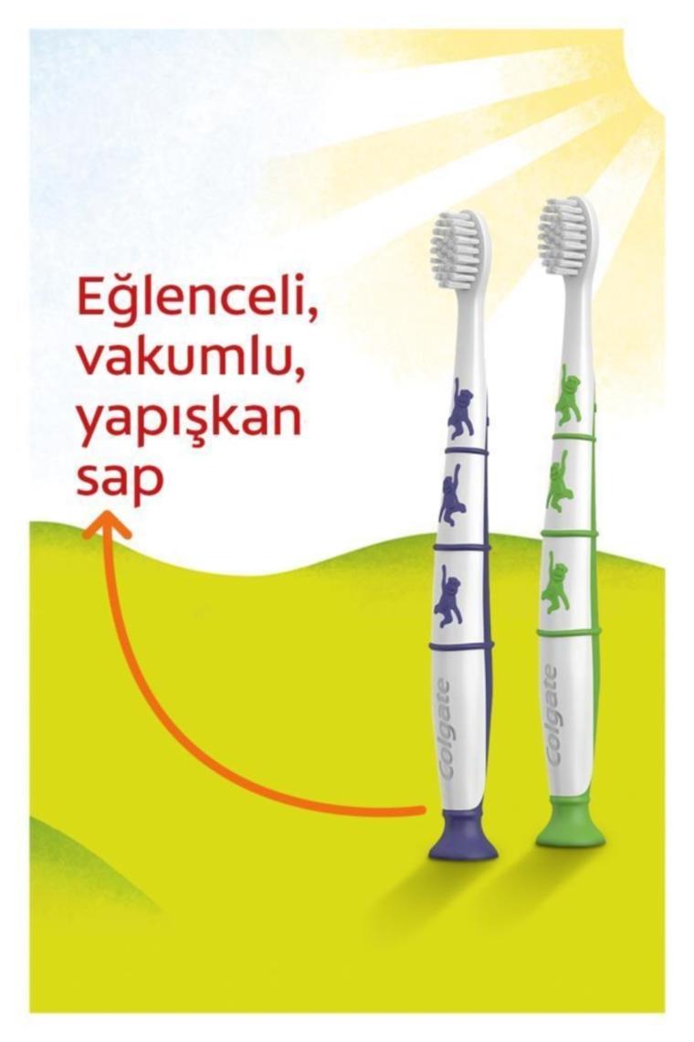 2+ Yaş Yapışkan Tabanlı Ekstra Yumuşak Bpa Içermeyen Çocuk Diş Fırçası