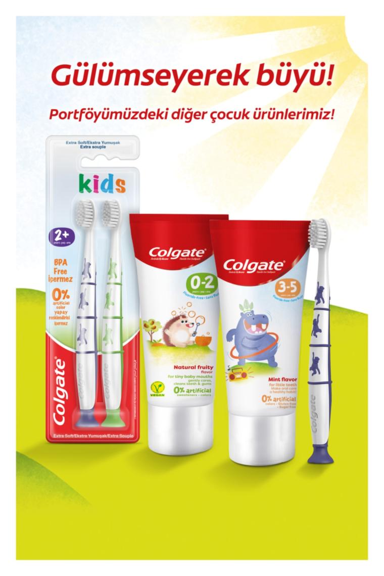 2+ Yaş Yapışkan Tabanlı Ekstra Yumuşak Bpa Içermeyen Çocuk Diş Fırçası