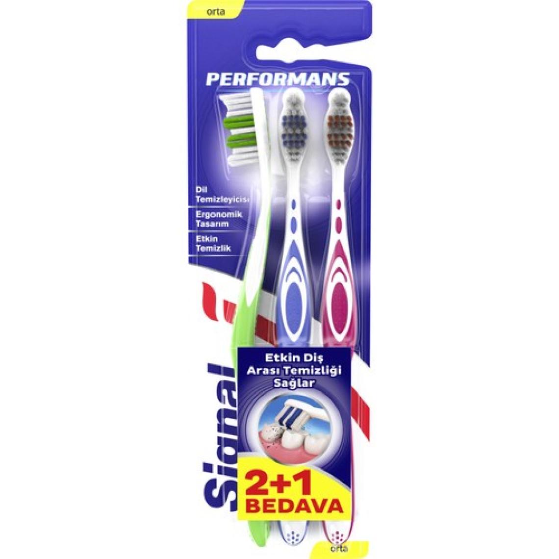 Signal Performans Orta 2+1 Diş Fırçası