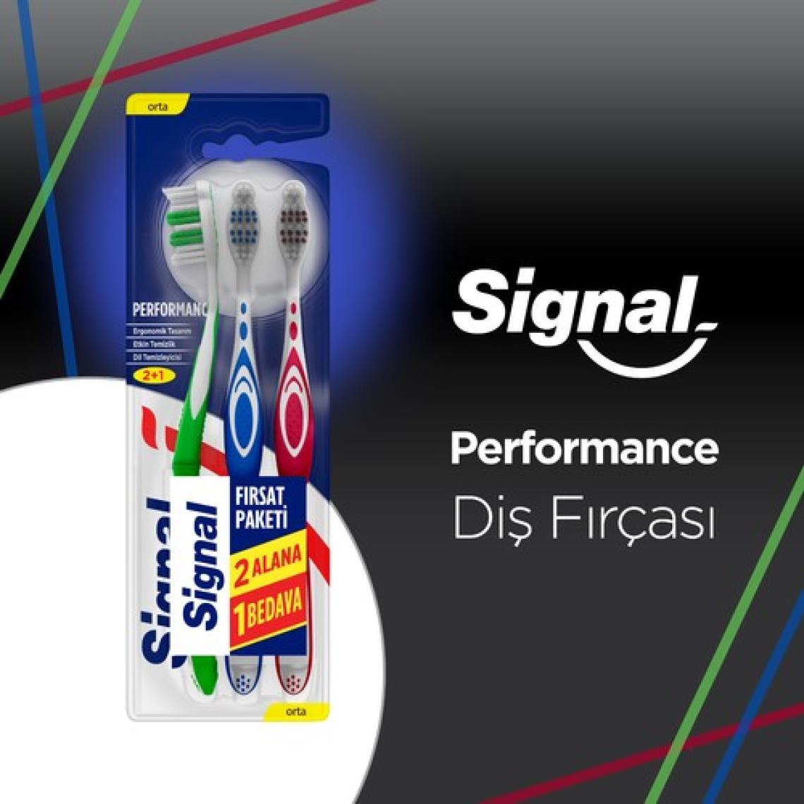 Signal Performans Orta 2+1 Diş Fırçası