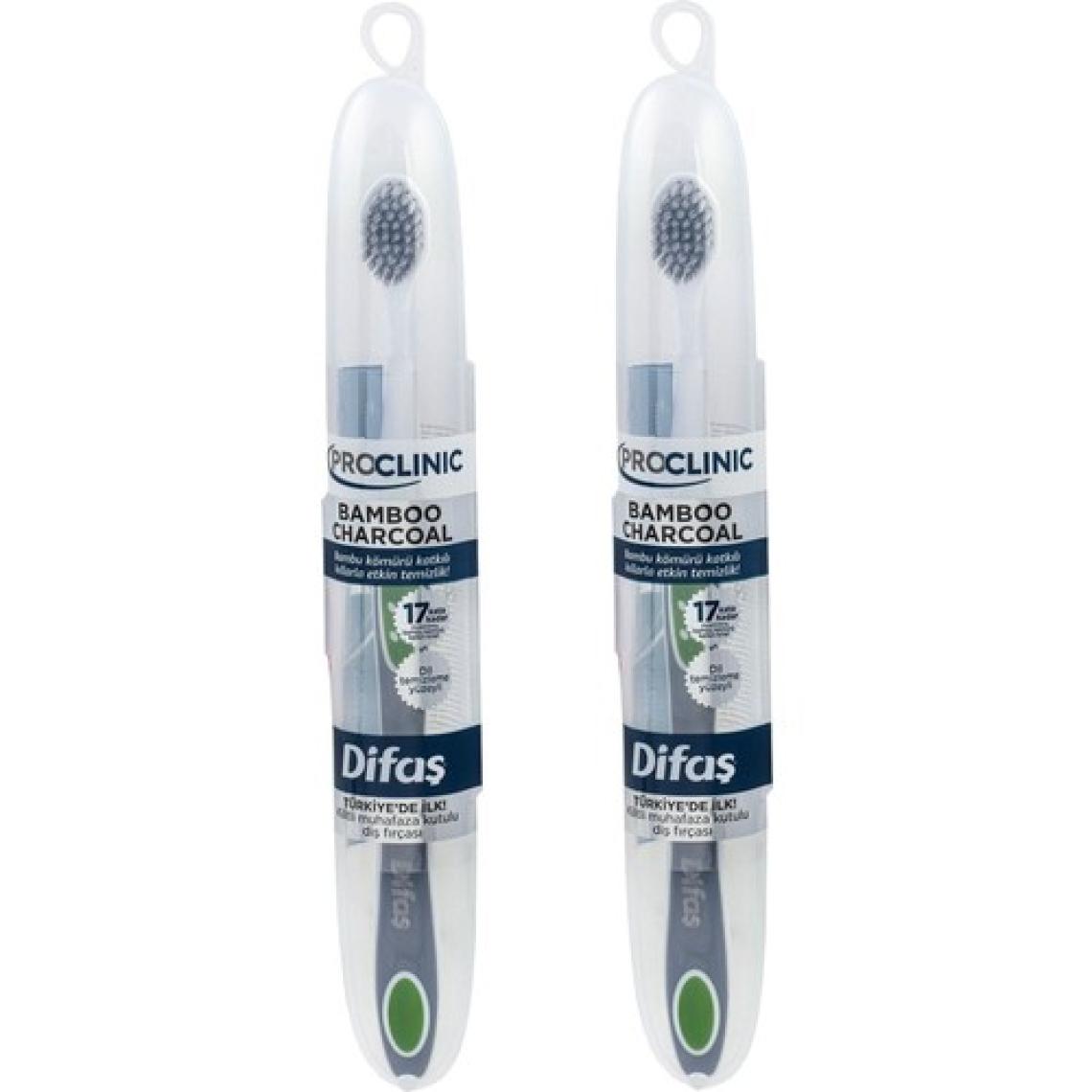 Difaş Pro Clinic Bamboo Charcoal Diş Fırçası - Muhafaza Kutulu (2 Adet)