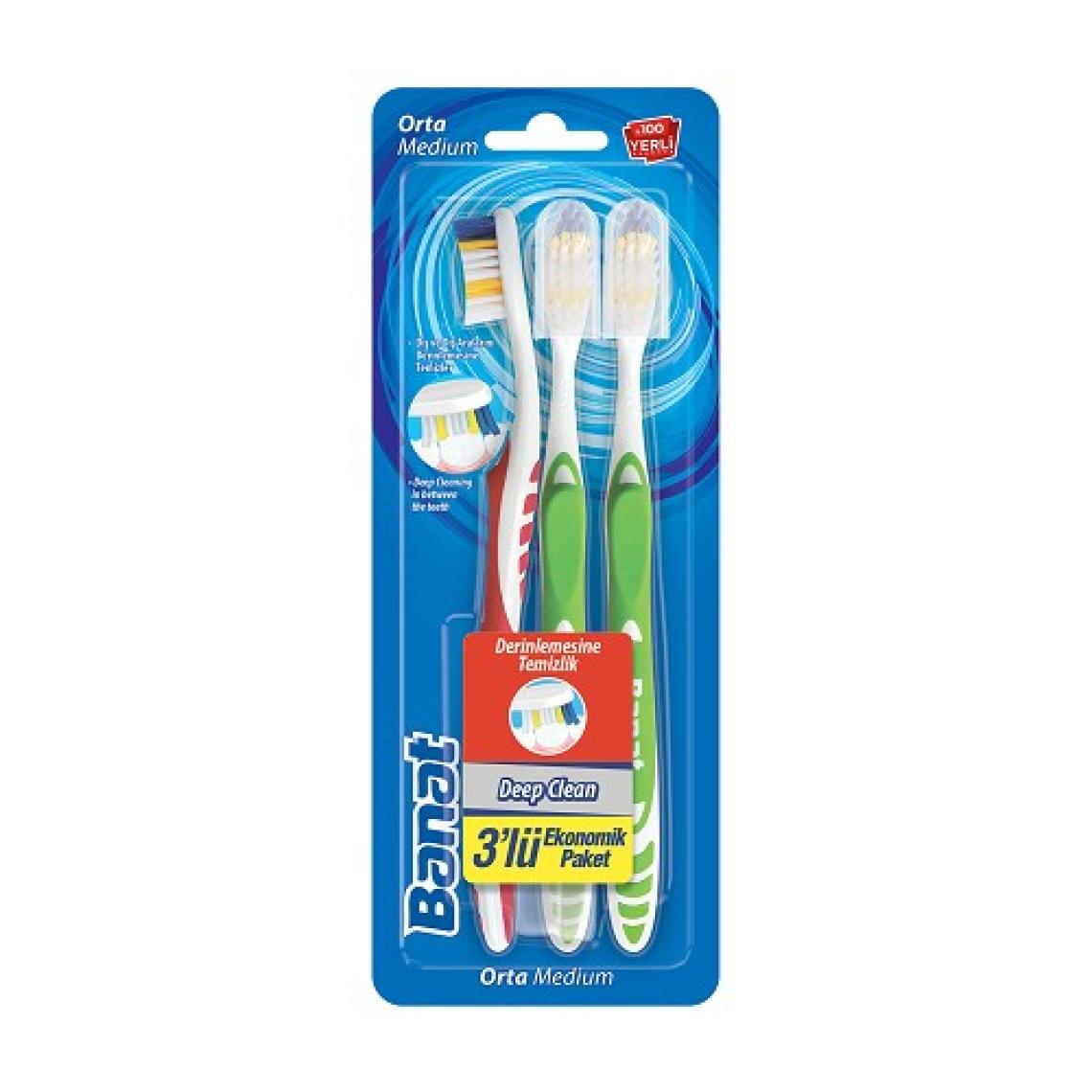 Banat Deep Clean Orta 2+1 Diş Fırçası