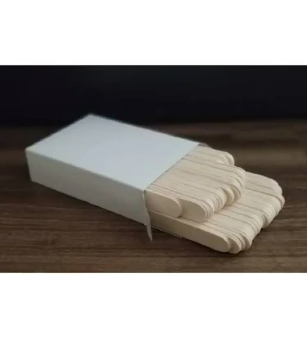 100 Adet Marka Abeslang Tahta Dil Çubuğu Basacağı - Ağda Spatulası
