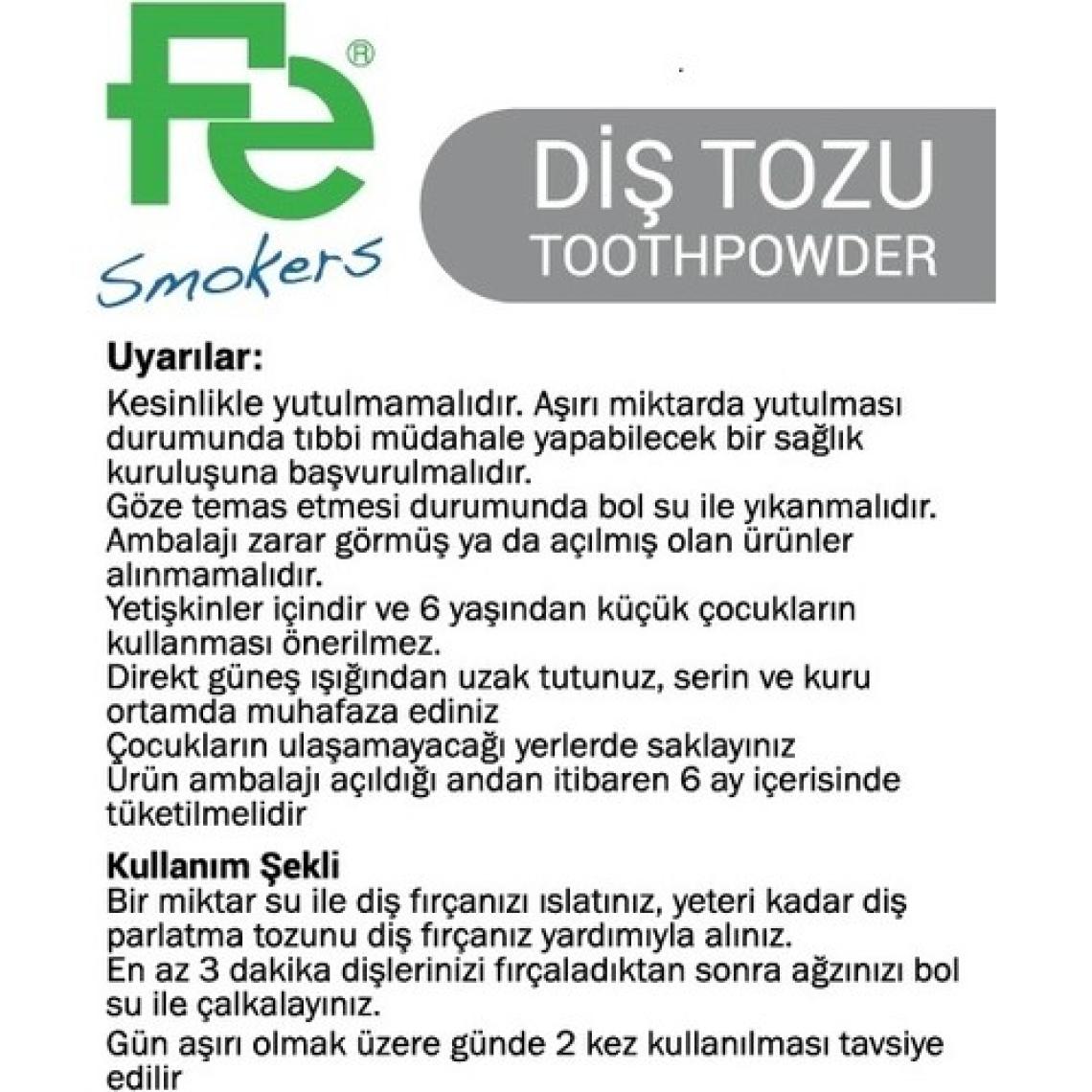 Fe Diş Tozu Naneli / Smokers 50 Gr.