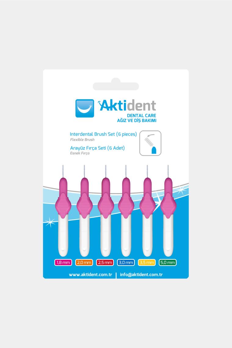 Aktident Arayüz Fırça Seti Pembe 6'lı
