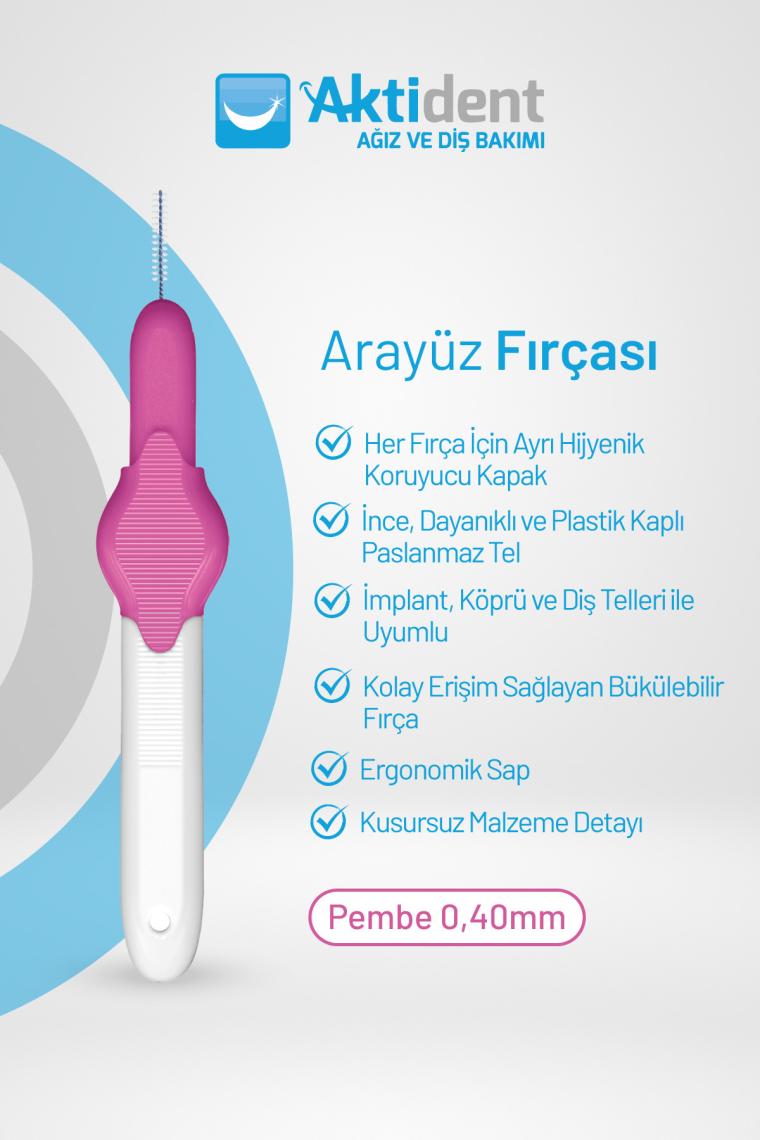 Aktident Arayüz Fırça Seti Pembe 6'lı