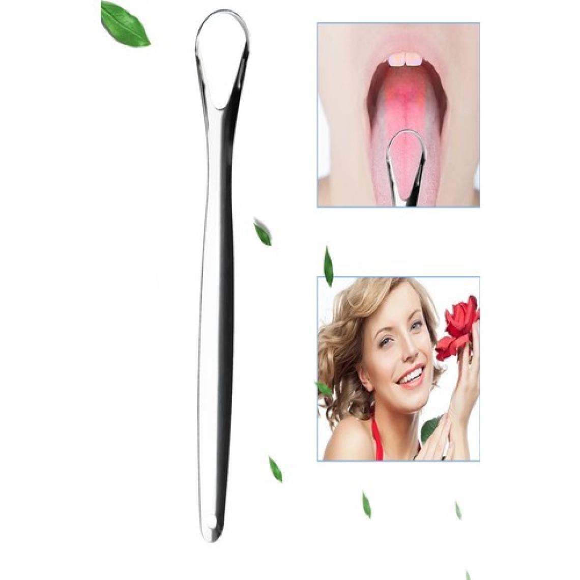 Qax Metal Dil Sıyırıcı Dil temizleyici Gümüş Ağzı Açık Paslanmaz Çelik