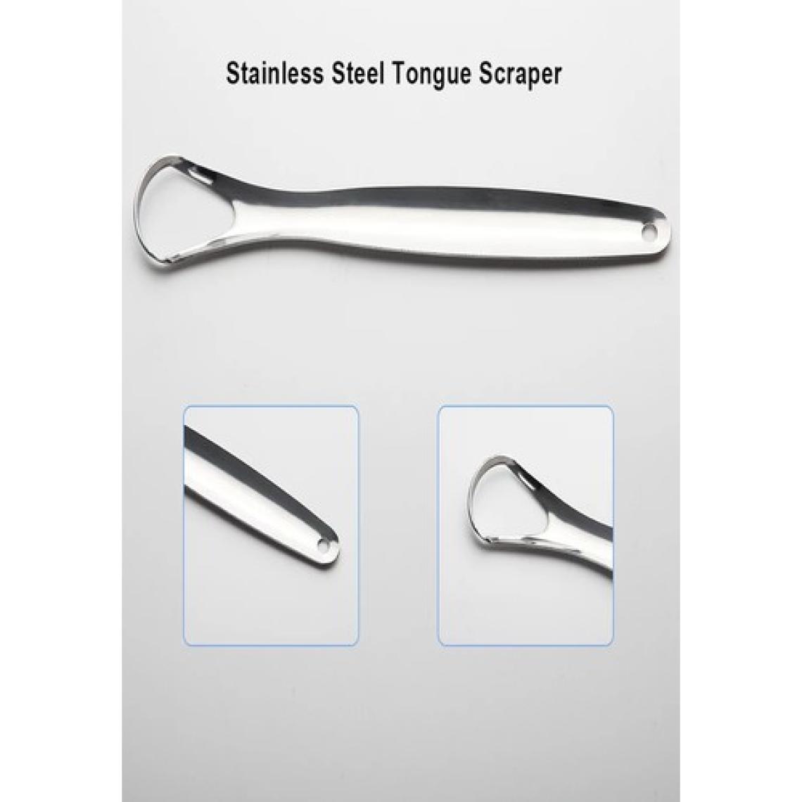 Qax Metal Dil Sıyırıcı Dil temizleyici Gümüş Ağzı Açık Paslanmaz Çelik