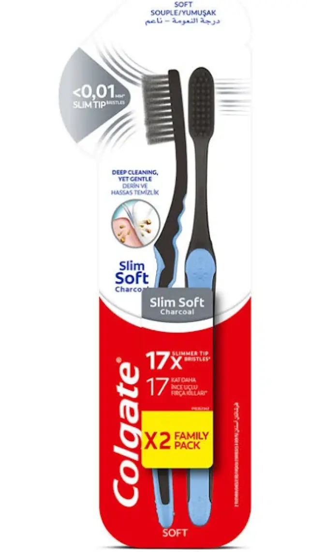 Colgate Mikro İnce Siyah Hassas Temizlik Yumuşak Diş Fırçası 1+1