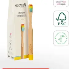 Ecowell Bambu Çocuk Diş Fırçası  Yumuşak  Doğal  Bpa İçermez  Vegan & Cruelty Free