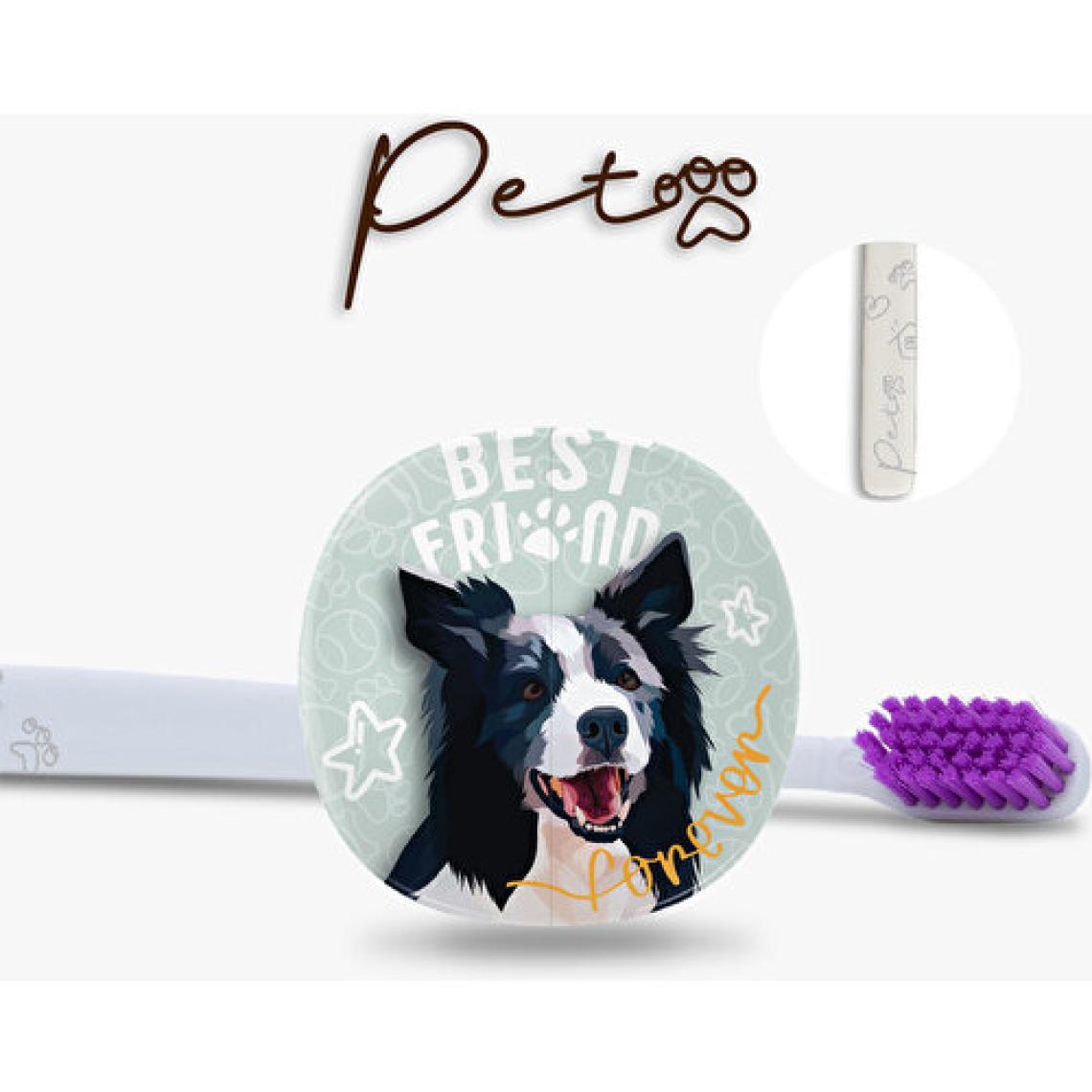 Flipper Pets Hijyenik Saklama Kabı ve Yetişkin Diş Fırçası Seti Border Collie