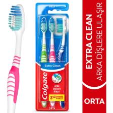 Colgate Extra CleanDil Temizleyicili Arka Dişlere Uzanan Orta Diş Fırçası 2+1