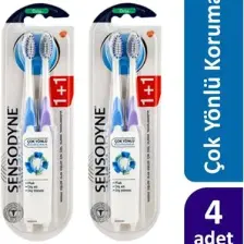 Sensodyne Orta Sertlikte Diş Fırçası - Duoflex Boyun Tasarımı, Manuel, 4'lü Paket, Hassas Diş ve Diş Eti Koruma