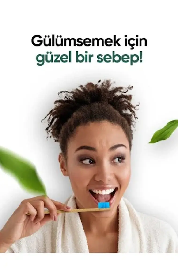 T-Brush Doğal Bambu Vegan Diş Fırçası - 4 Adet- Orta Sert - Plastiksiz