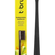 T-Brush Bioçözünür Vegan Diş Fırçası - Siyah Renk - Orta Sert