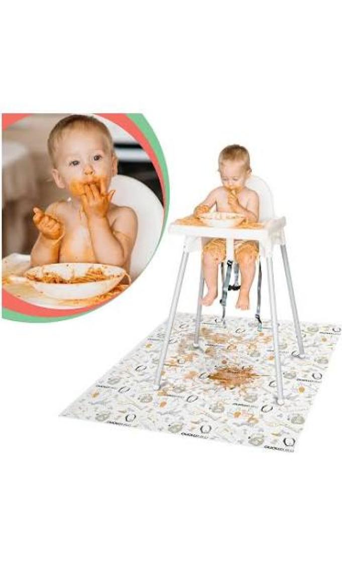 Minimono Mama Sandalyesi Altı ve Aktivite Örtüsü -Kullan At Ek Gıda Örtüsü - 100x120 cm - 3'lü Paket 30 Adet