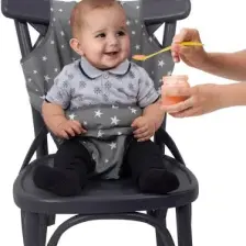 Sevi Bebe Kumaş Mama Sandalyesi Gri Yıldız