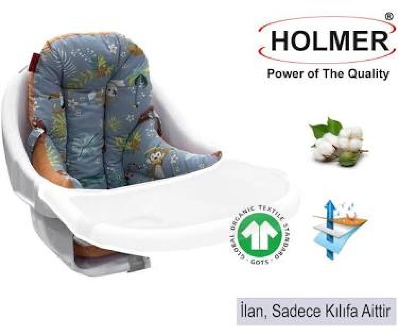 Holmer Leke Tutmaz Organik Mama Sandalyesi Minderi & Kılıfı Md