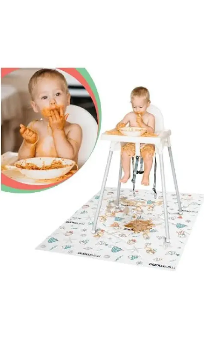Minimono Mama Sandalyesi Altı ve Aktivite Örtüsü -Kullan At Ek Gıda Örtüsü - 100x120 cm - 3'lü Paket 30 Adet
