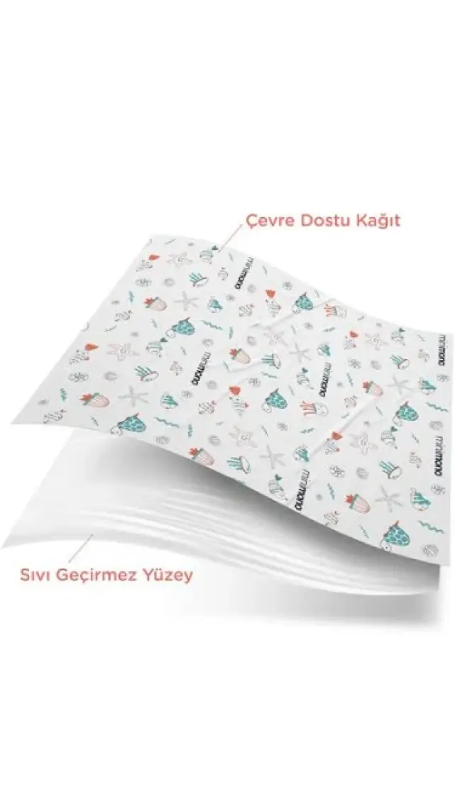 Minimono Mama Sandalyesi Altı ve Aktivite Örtüsü -Kullan At Ek Gıda Örtüsü - 100x120 cm - 3'lü Paket 30 Adet